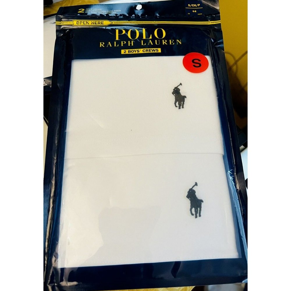 Brand New Polo Ralph Lauren  Big Boys 2-Pack Big Crew T-Shirt White